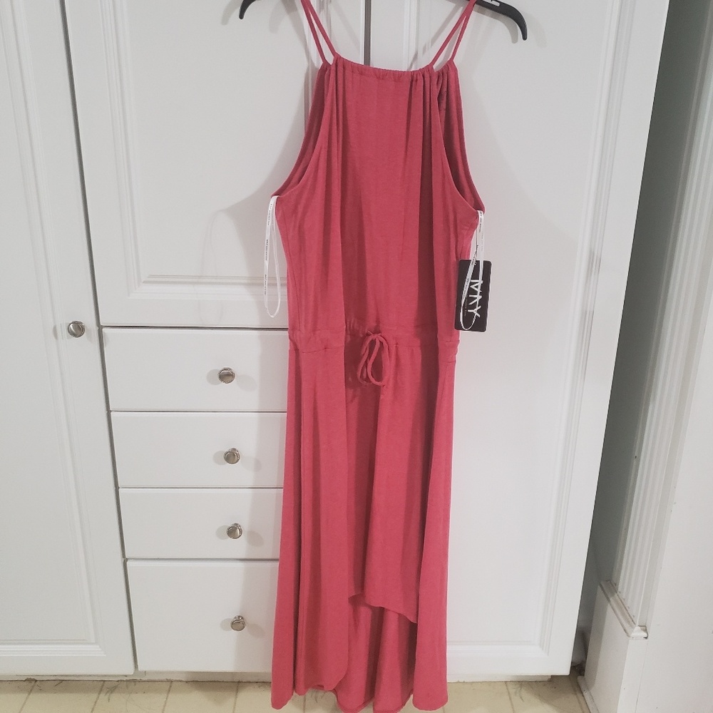 Peach hi low dress